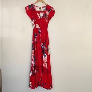 Red Floral Maxi Dress